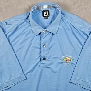 FootJoy Torrey Pines Golf Polo Shirt‎ Mens L (Fits Like 2XL) Blue U.S. Open Logo